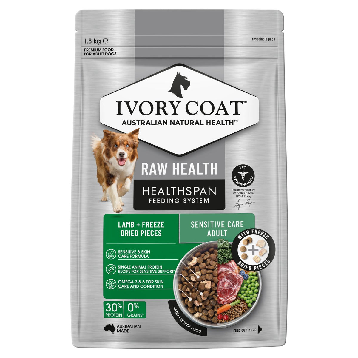 Ivory Coat Raw Health Dog Sensitive Care Dog Food