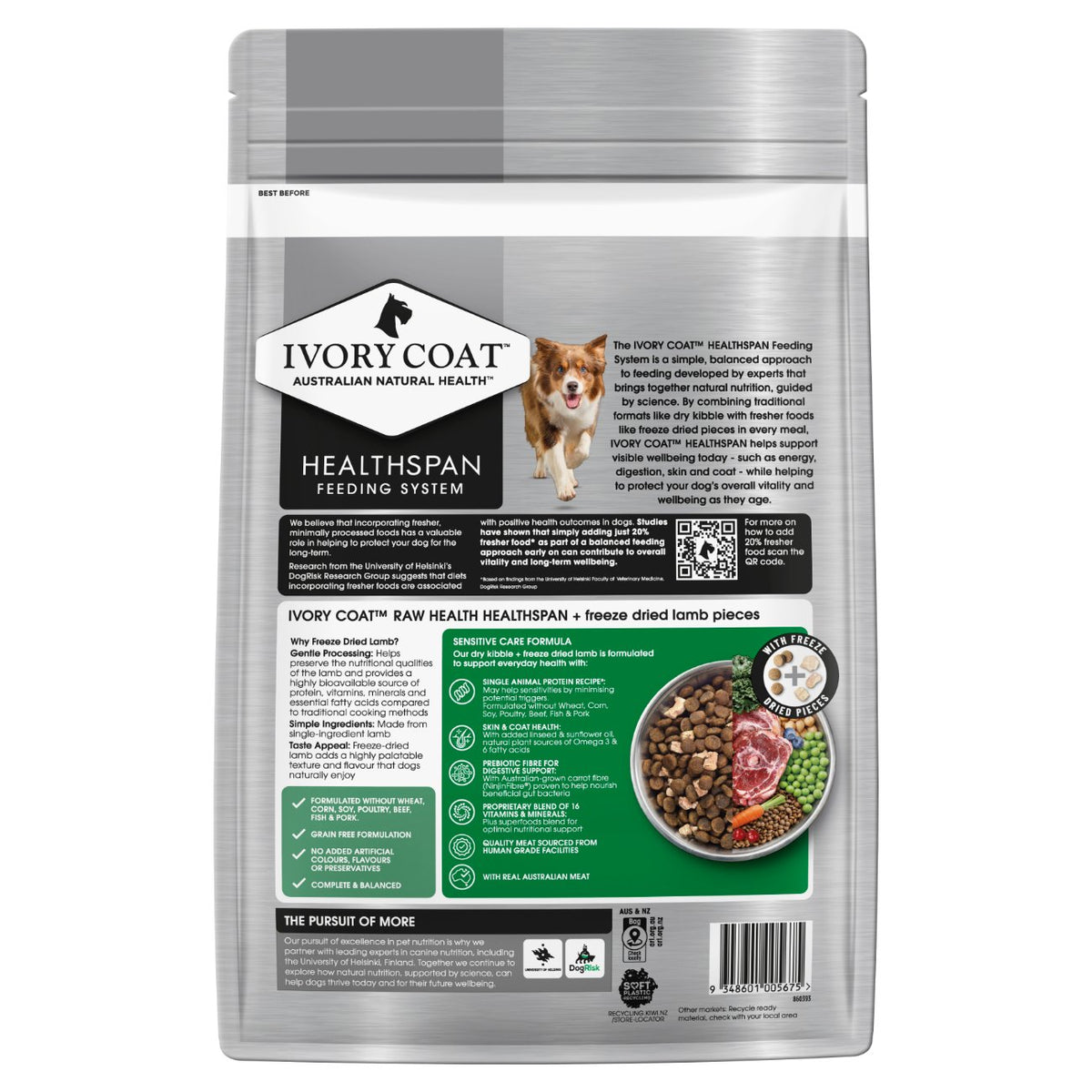 Ivory Coat Raw Health Dog Sensitive Care Dog Food