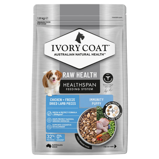 Ivory Coat Raw Health Puppy Immunity Dry Dog Food