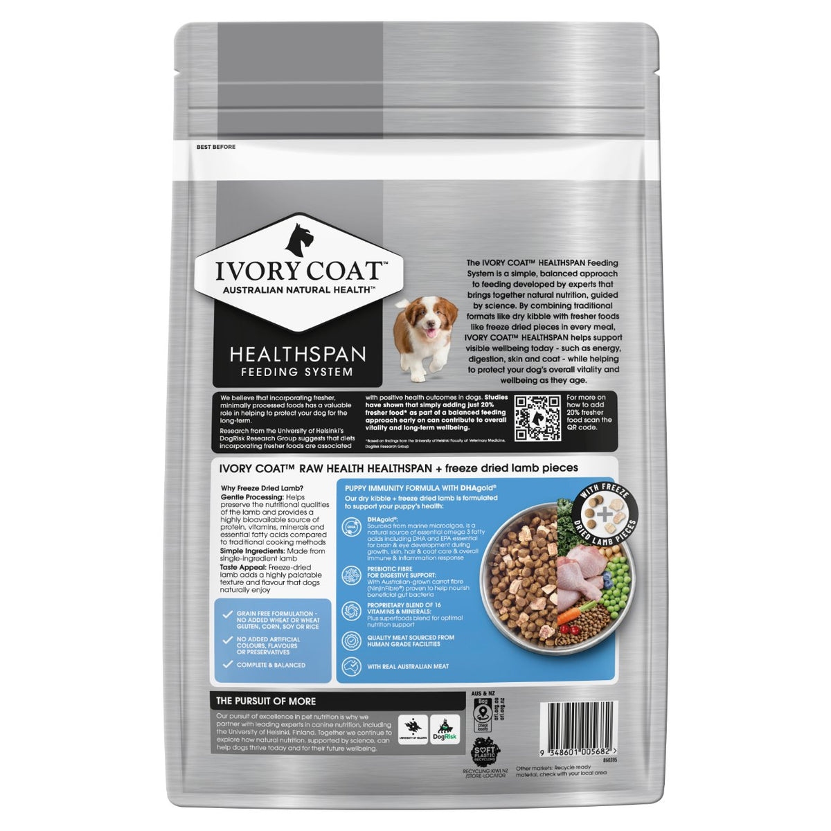 Ivory Coat Raw Health Puppy Immunity Dry Dog Food