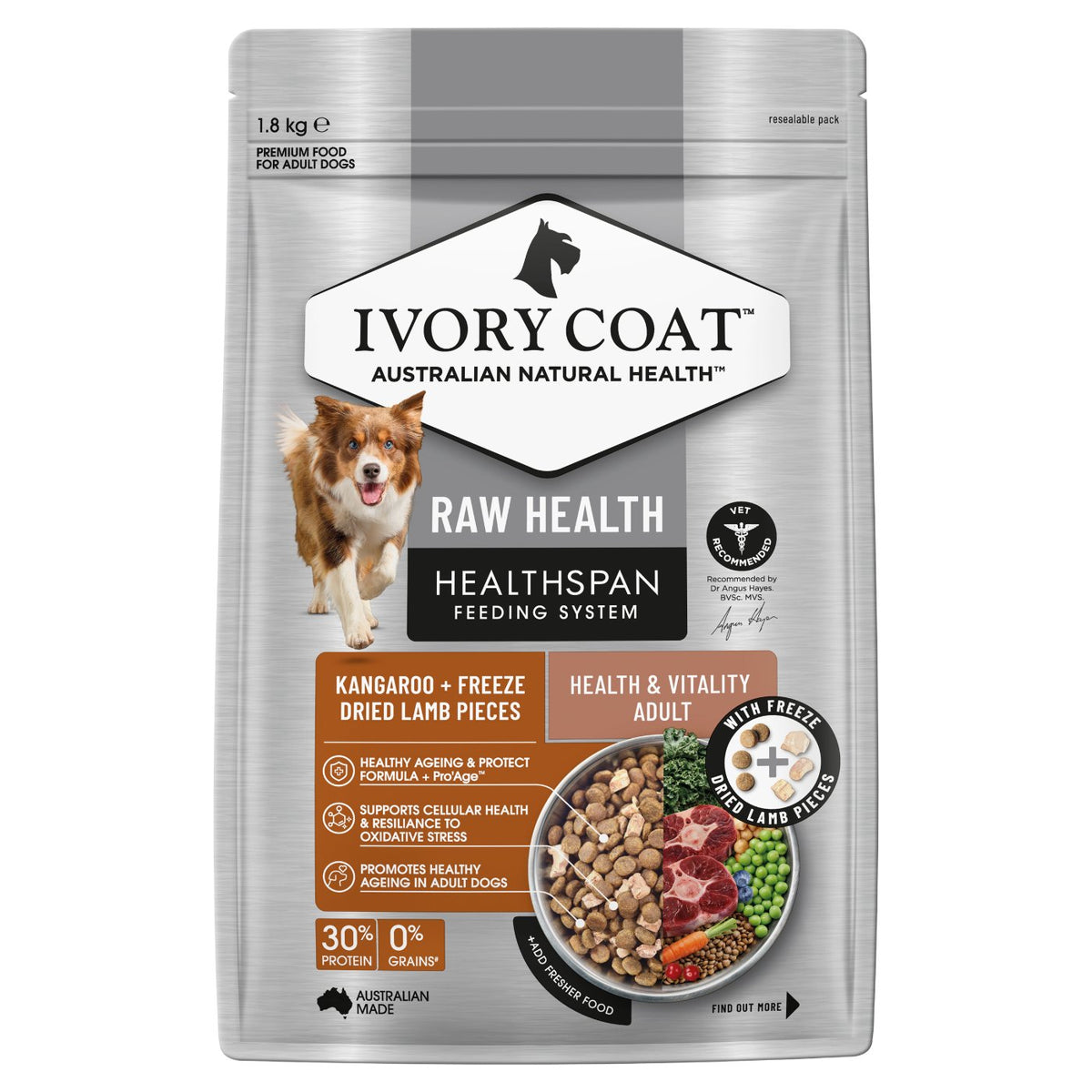 Ivory Coat Raw Health Health & Vitality Dry Dog Food