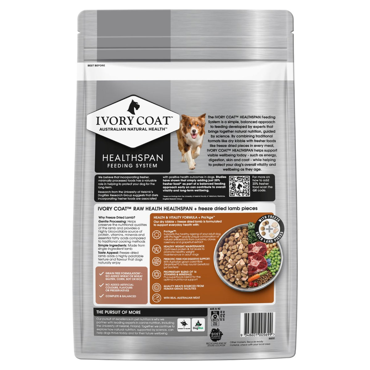 Ivory Coat Raw Health Health & Vitality Dry Dog Food