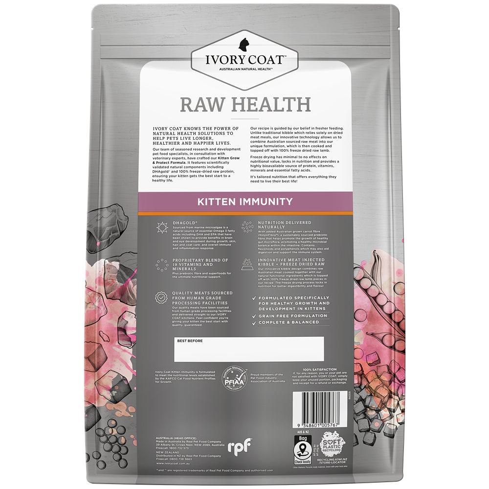 Ivory Coat Raw Health Immunity Dry Kitten Food