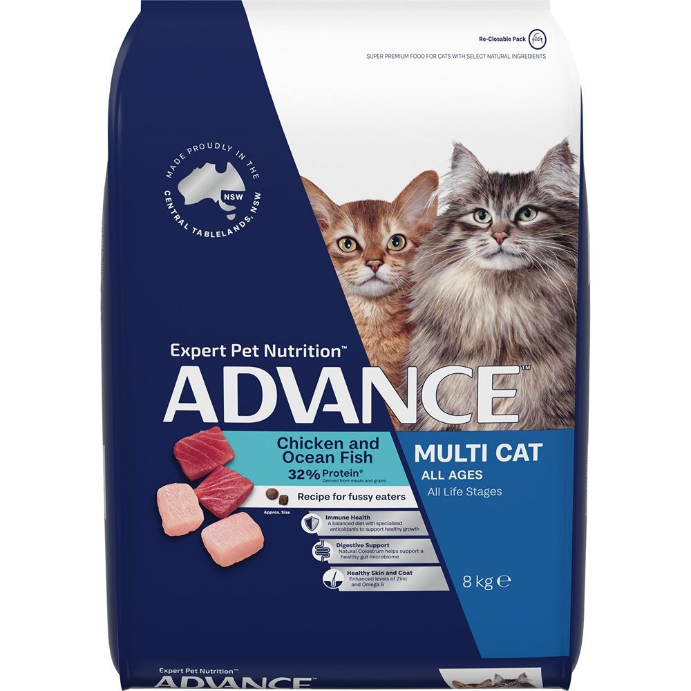 Advance Multi-Cat Adult Chicken and Ocean Fish Dry Cat Food