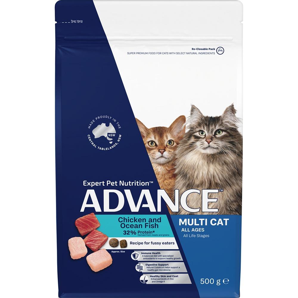 Advance Multi-Cat Adult Chicken and Ocean Fish Dry Cat Food