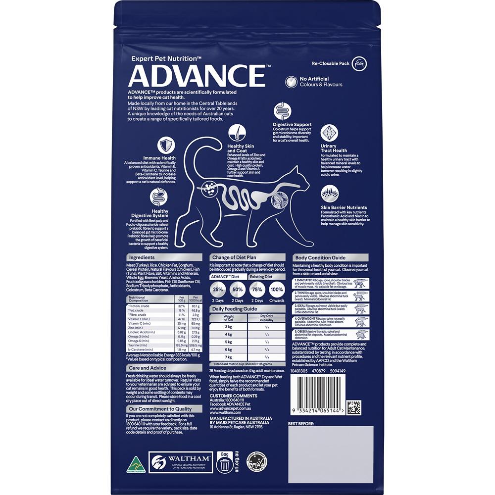 Advance Sensitive Skin & Digestion Turkey Adult Dry Cat Food