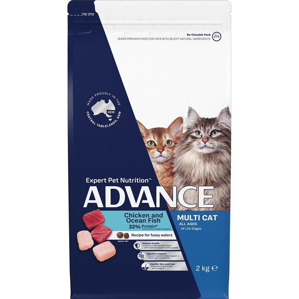 Advance Multi-Cat Adult Chicken and Ocean Fish Dry Cat Food