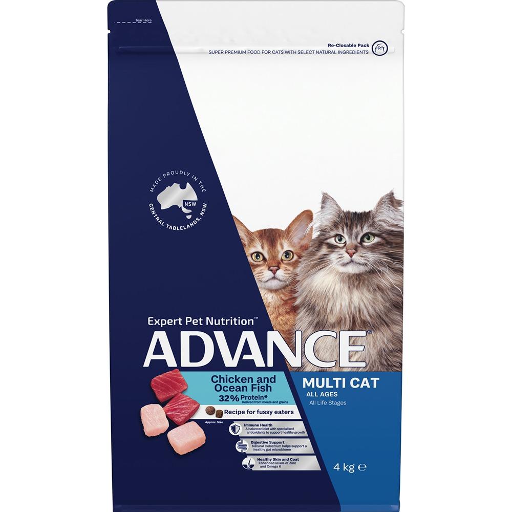 Advance Multi-Cat Adult Chicken and Ocean Fish Dry Cat Food