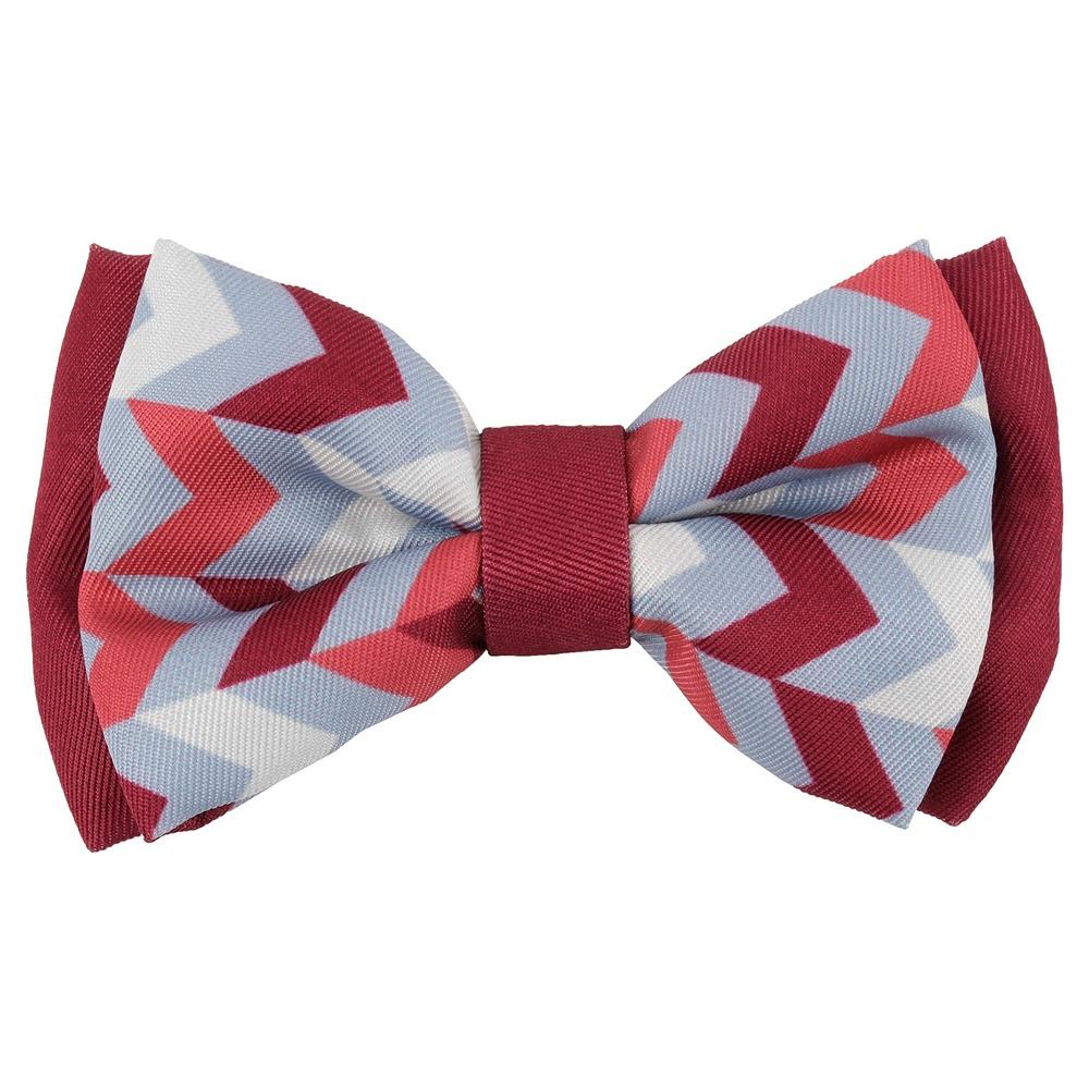 Buddy & Belle Double Layer Bow Tie Herringbone Blue