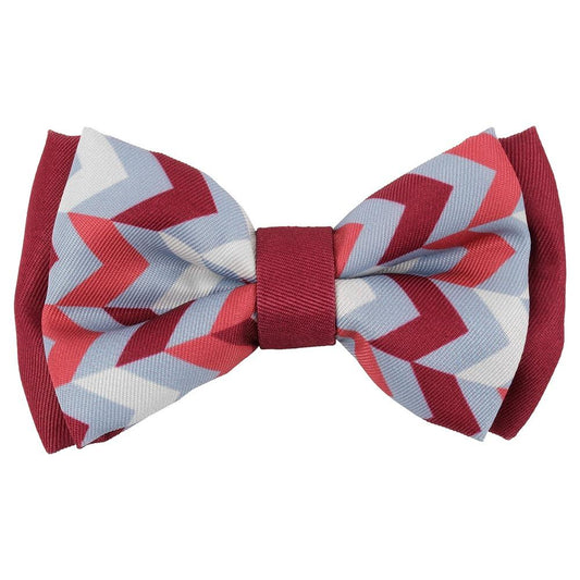 Buddy & Belle Double Layer Bow Tie Herringbone Blue