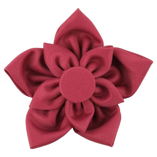 Buddy & Belle Poinsettia Collar Bow Beet Red