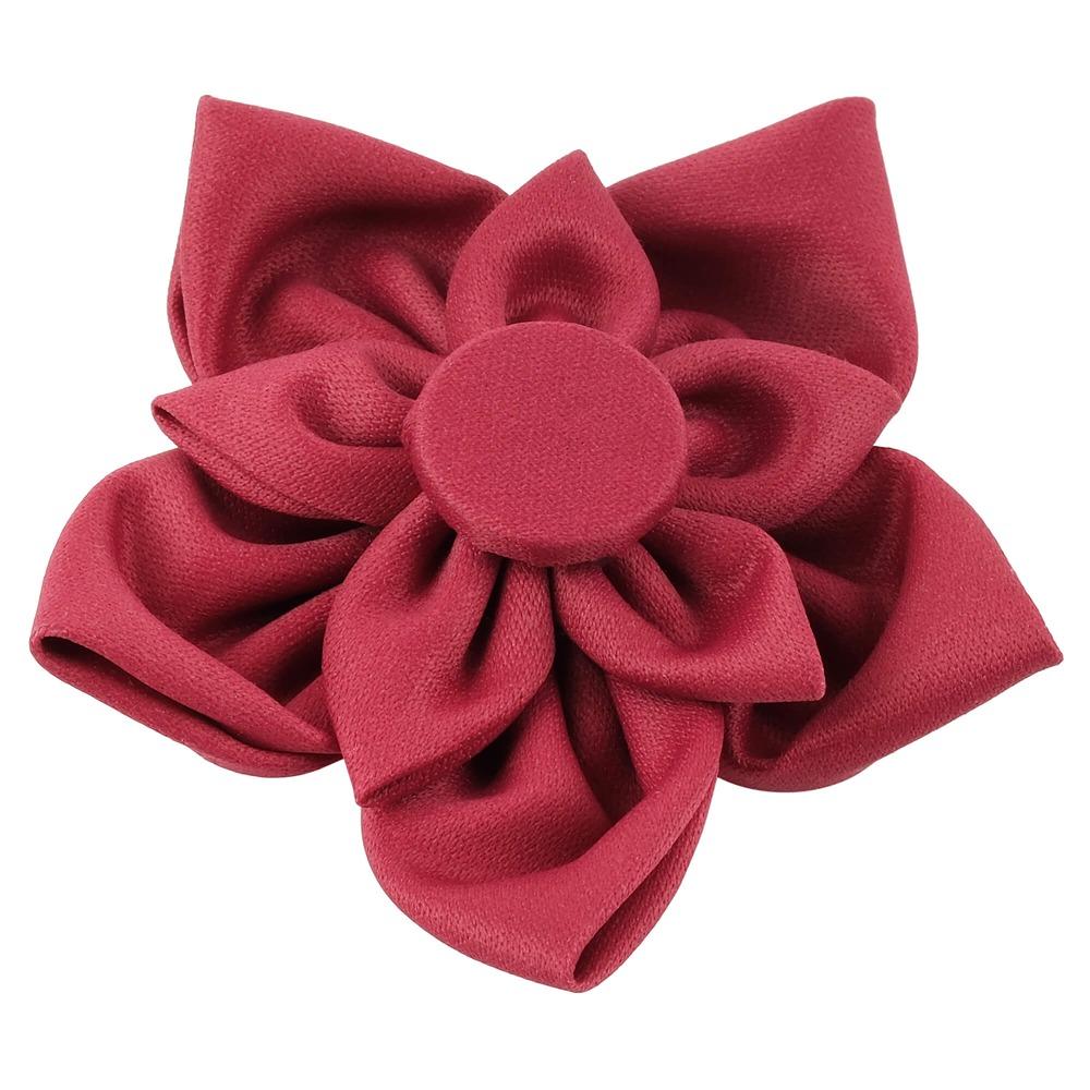 Buddy & Belle Poinsettia Collar Bow Beet Red