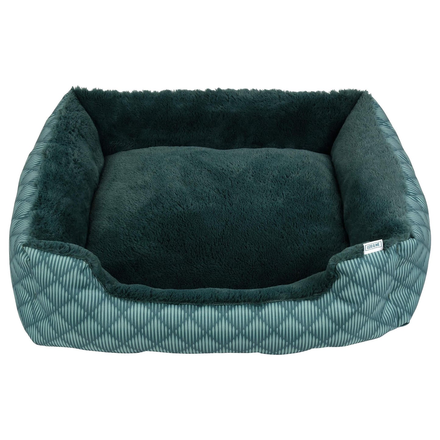 Lexi & Me Bolster Dog Bed Green Quilt Small/Medium