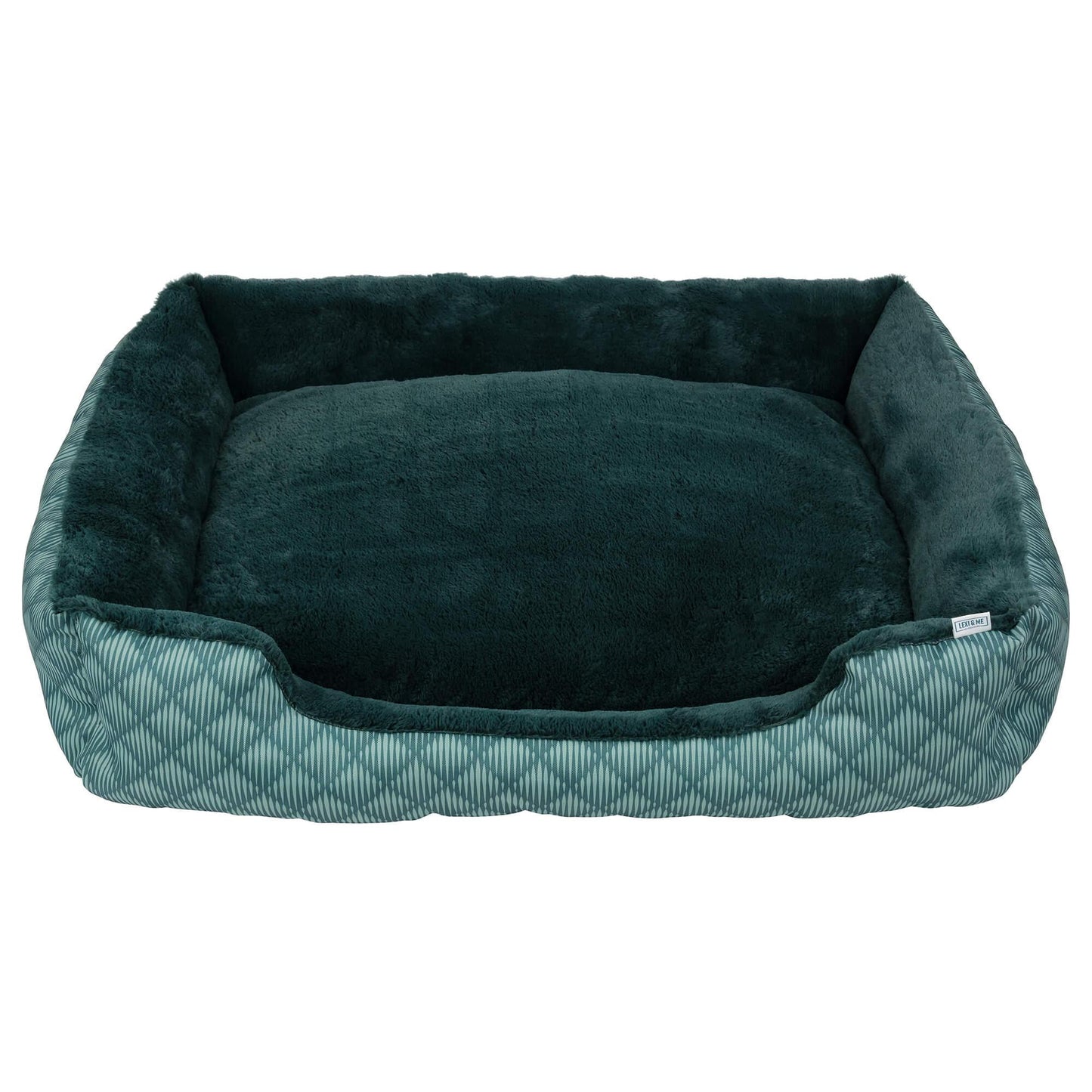Lexi & Me Bolster Dog Bed Green Quilt Large/X-Large