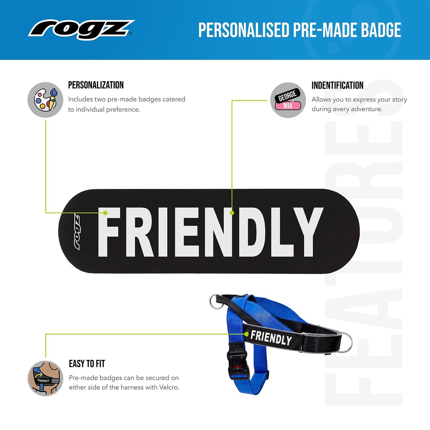 Rogz Personalised Pre-Made Badge Small