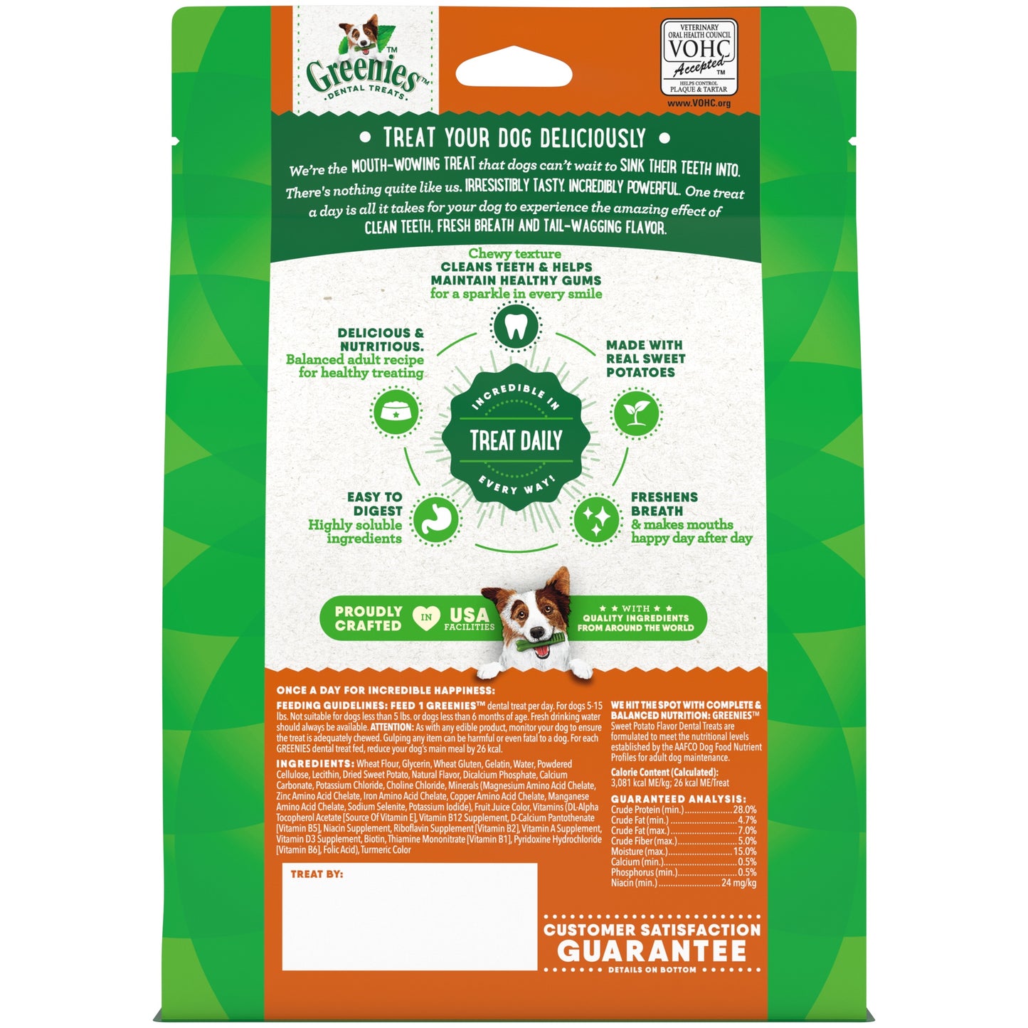 Greenies Canine Dental Dog Treat Sweet Potato Flavored Teenie 340g