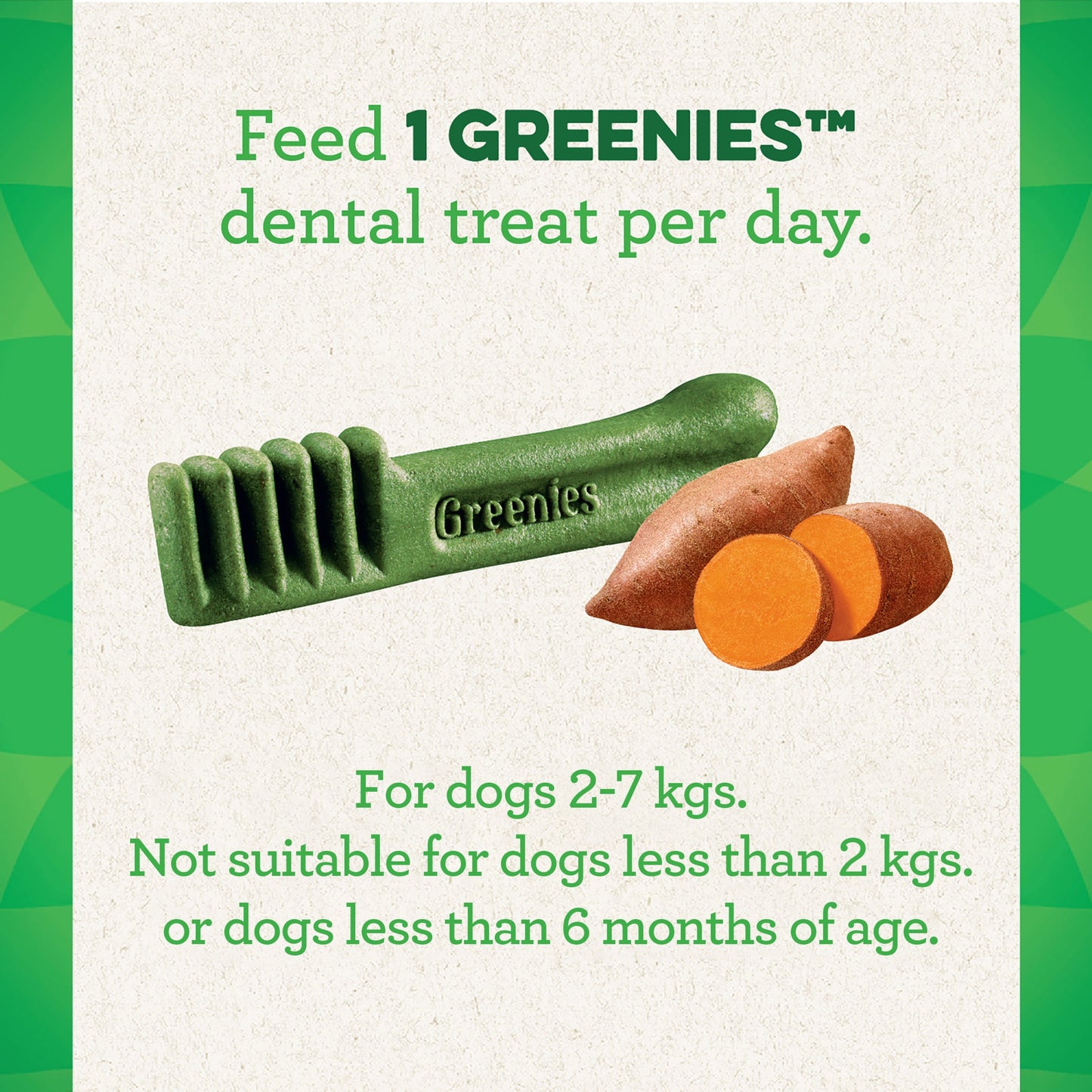 Greenies Canine Dental Dog Treat Sweet Potato Flavored Teenie 340g