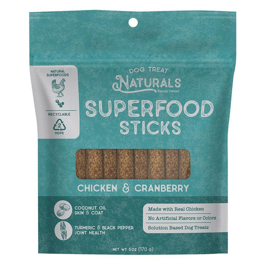 Dog Treat Naturals Chicken and Cranberry Superfood Sticks Dog Treats 170g