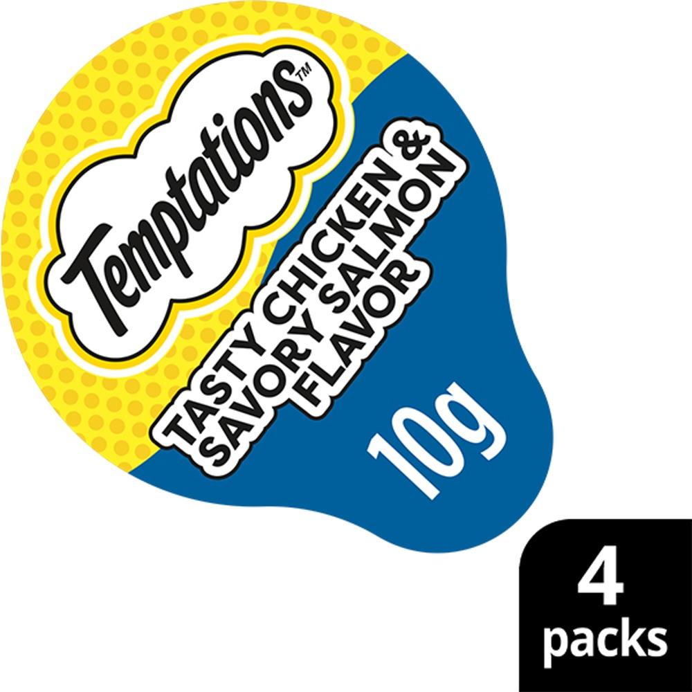 Temptations Creamy Spoons Cat Treat Tasty Chicken  & Savory Salmon 4x10g