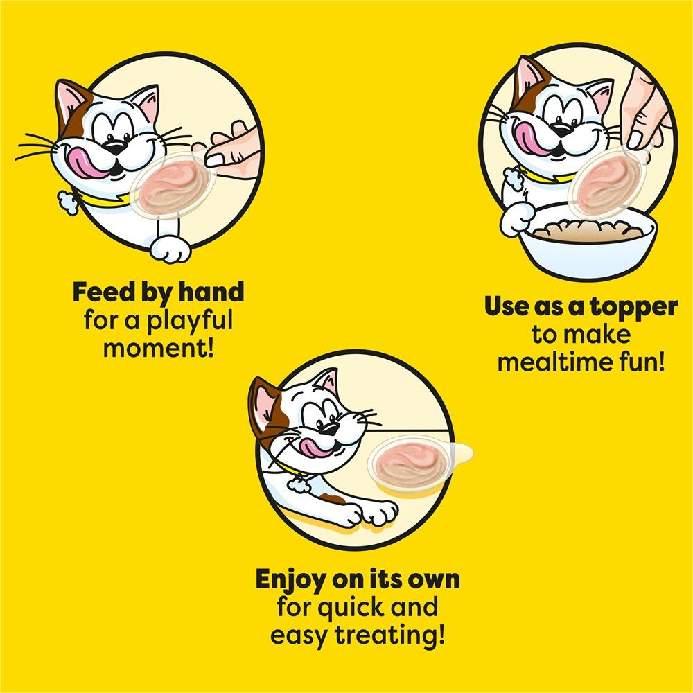 Temptations Creamy Spoons Cat Treat Tasty Chicken  & Savory Salmon 4x10g