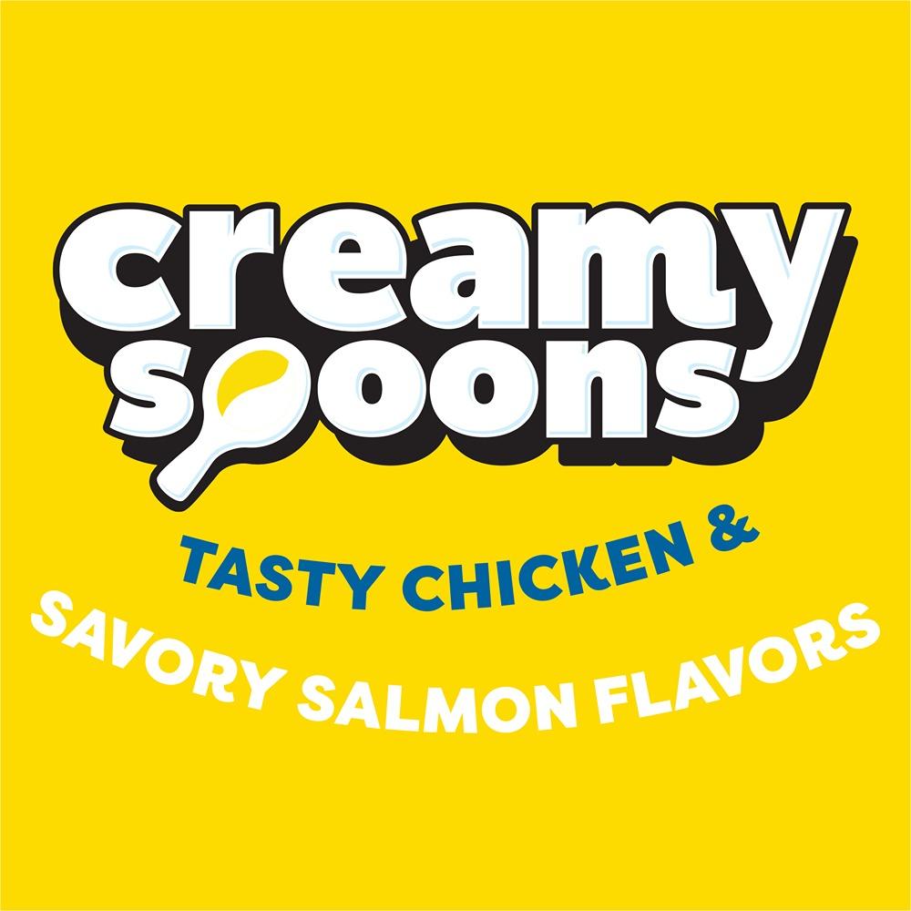 Temptations Creamy Spoons Cat Treat Tasty Chicken  & Savory Salmon 4x10g