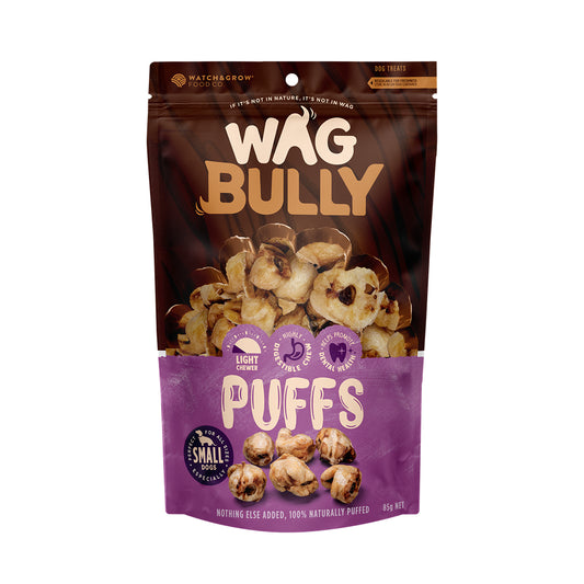 WAG Small Breed Bully Puffs Dog Treats 85g