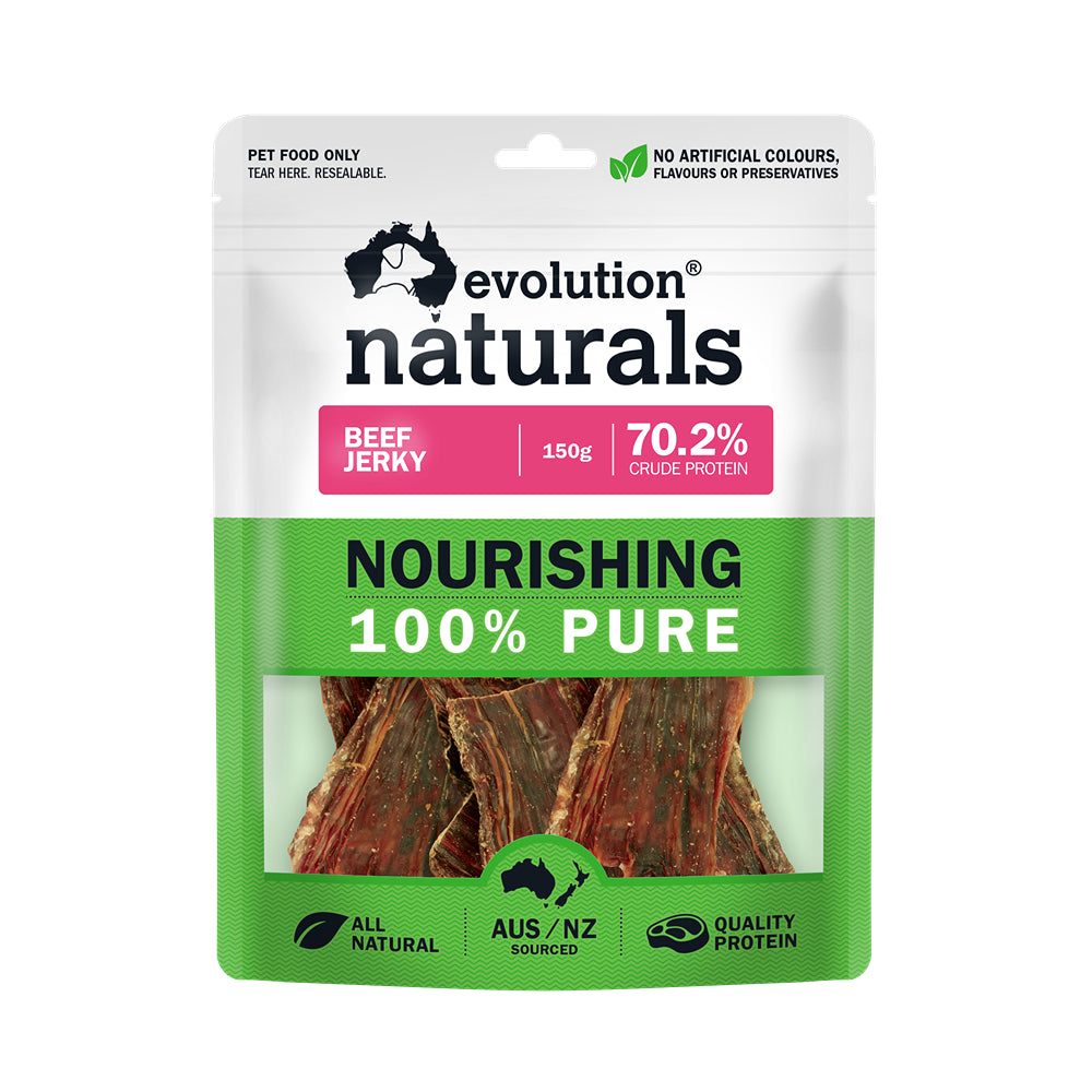 Evolution Naturals Beef Jerky Dog Treats 200g