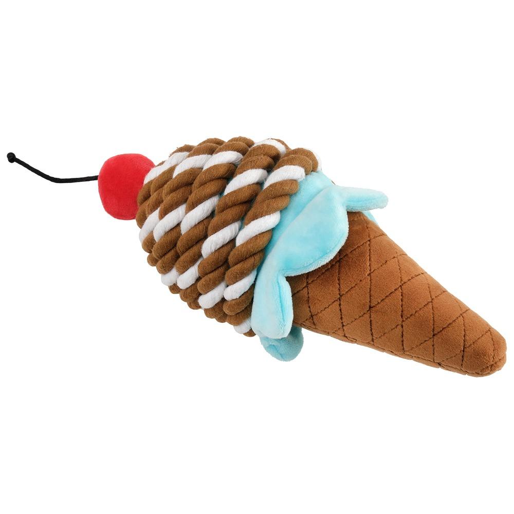 Snack Time Ice Cream Rope Plush Dog Toy