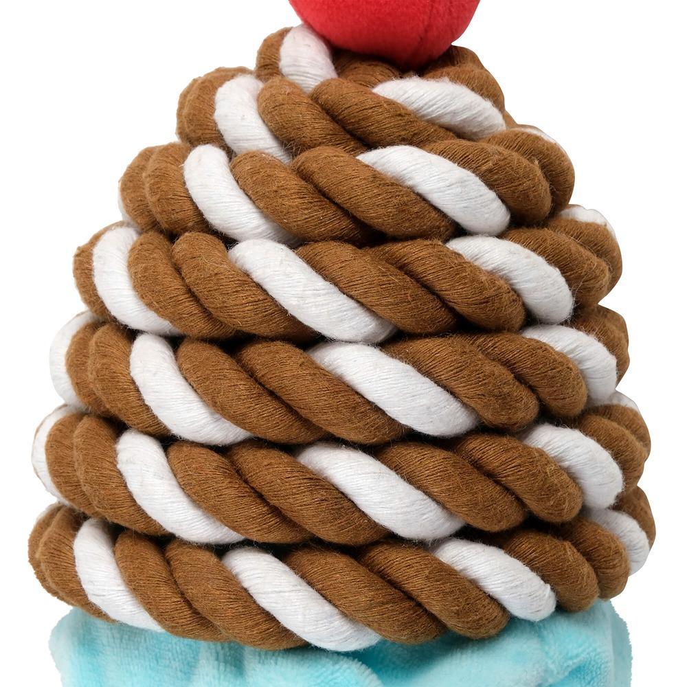 Snack Time Ice Cream Rope Plush Dog Toy