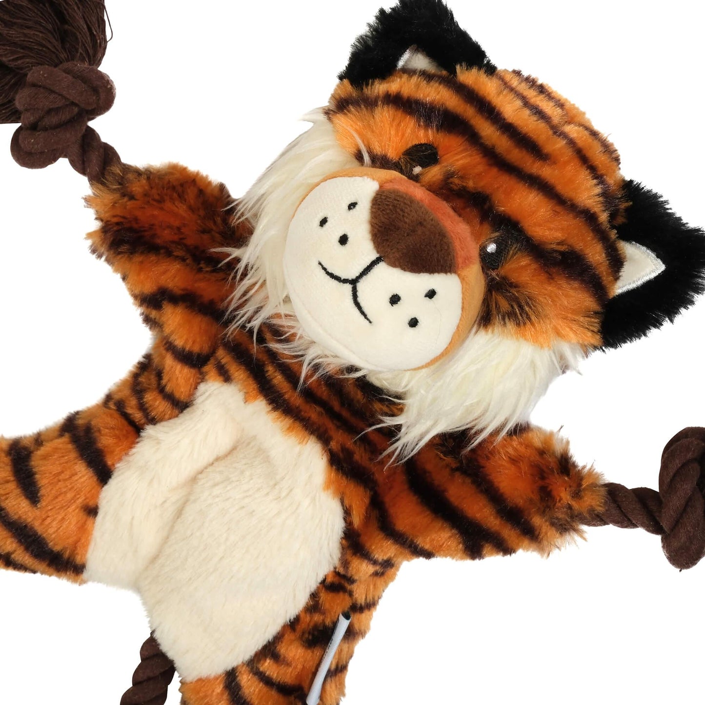 Lexi & Me Tiger Plush Rope Knot Dog Toy