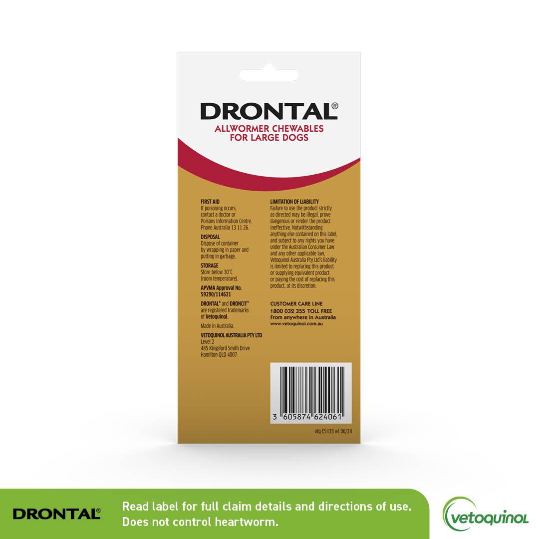 Drontal Chewable Wormer Large Dog 2 Pack