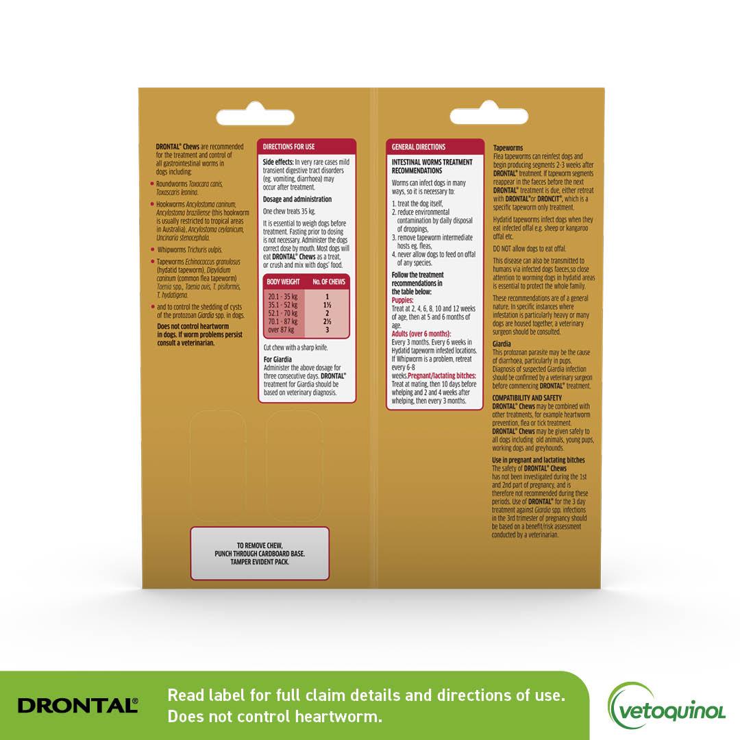 Drontal Chewable Wormer Large Dog 2 Pack