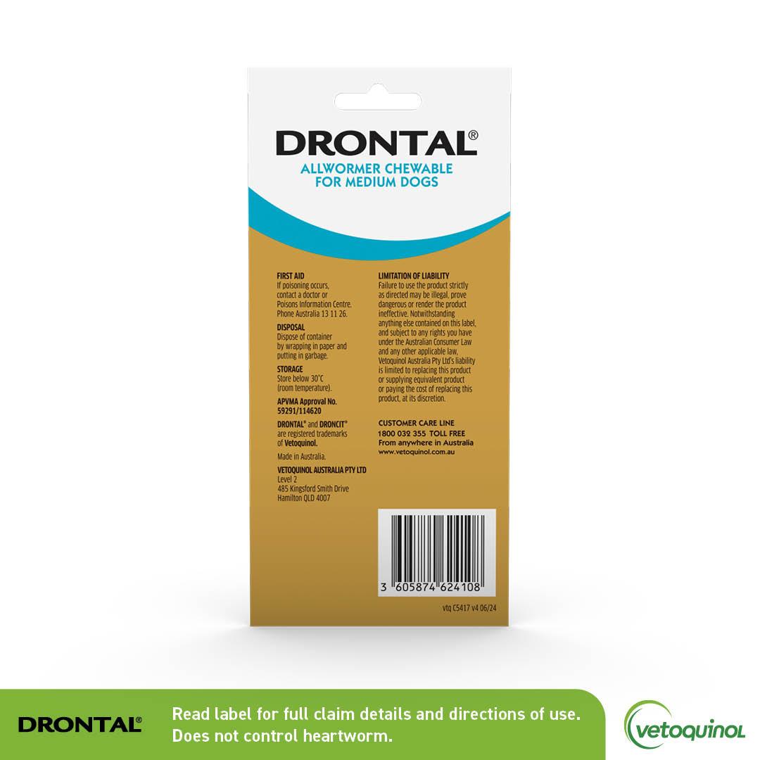 Drontal Chewable Intestinal Wormer Medium Dog