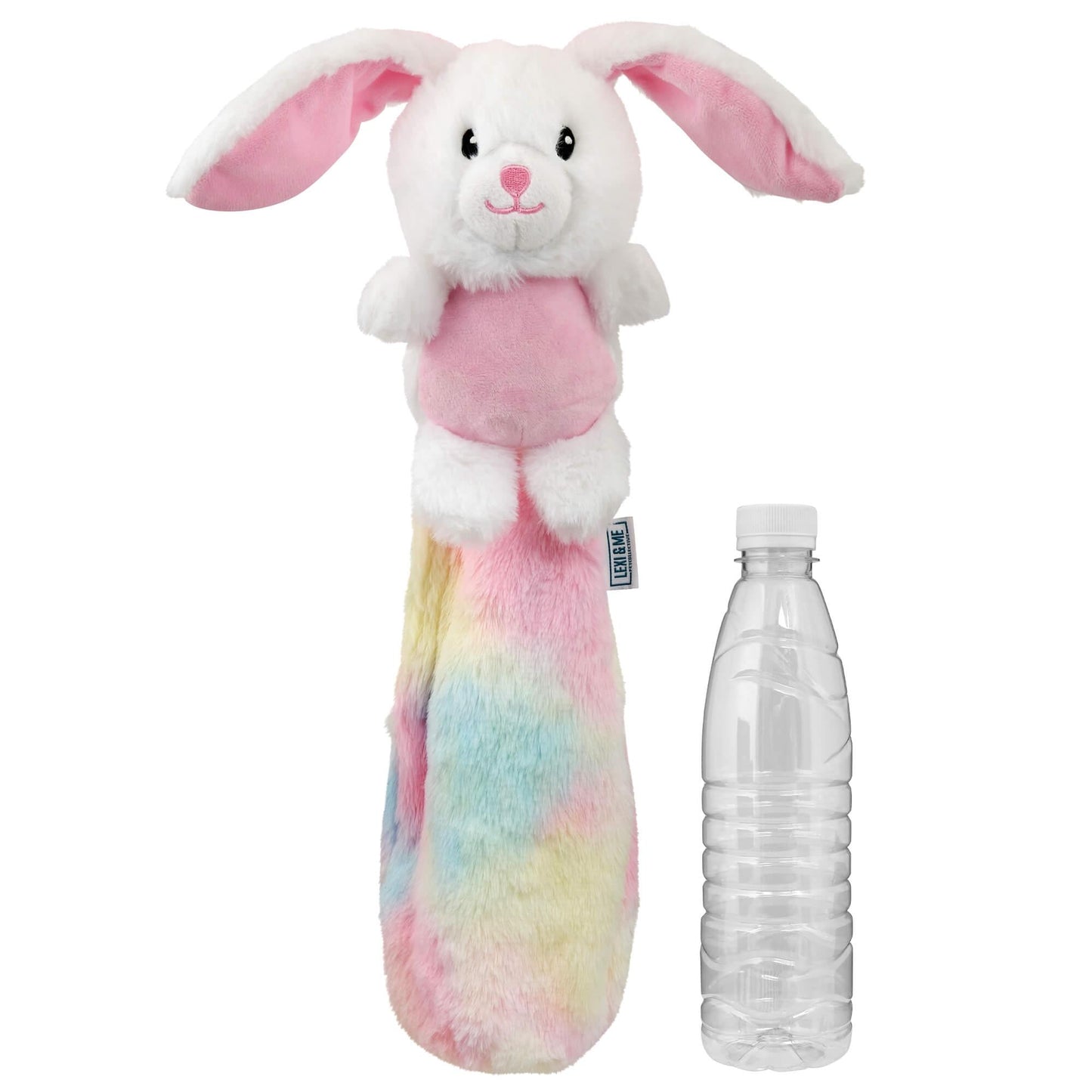 Lexi & Me Rabbit Plush & Bottle Crusher Dog Toy