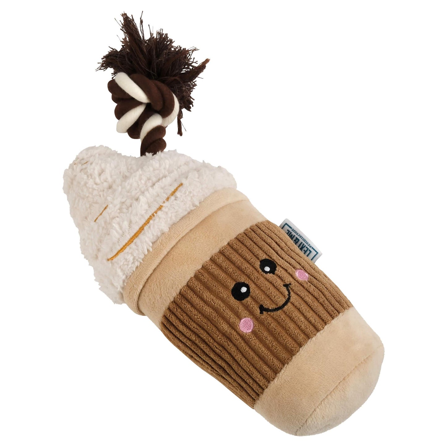 Lexi & Me Coffee Cup Plush & Rope Dog Toy