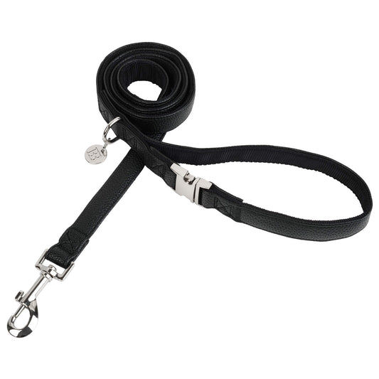 Buddy & Belle Faux Leather Dog Lead Black