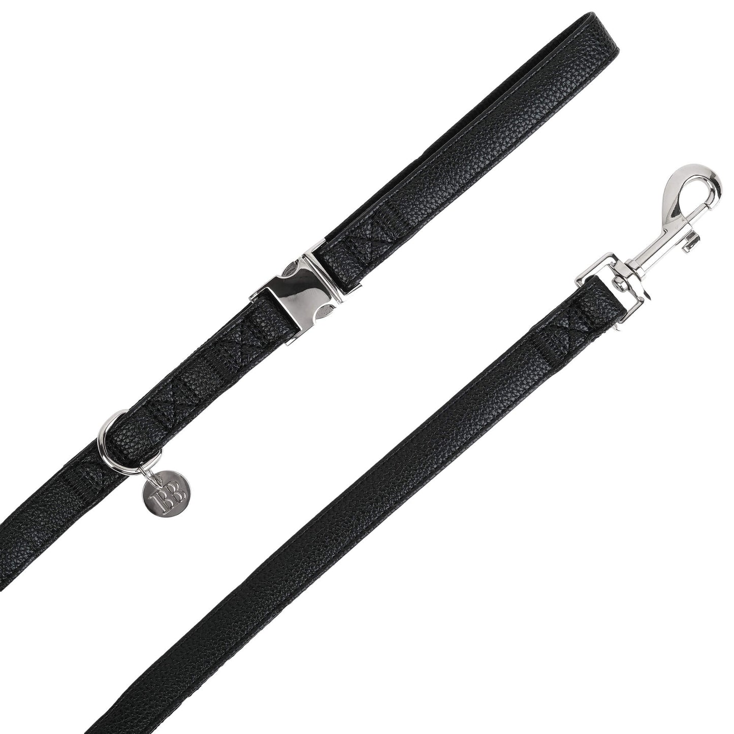 Buddy & Belle Faux Leather Dog Lead Black