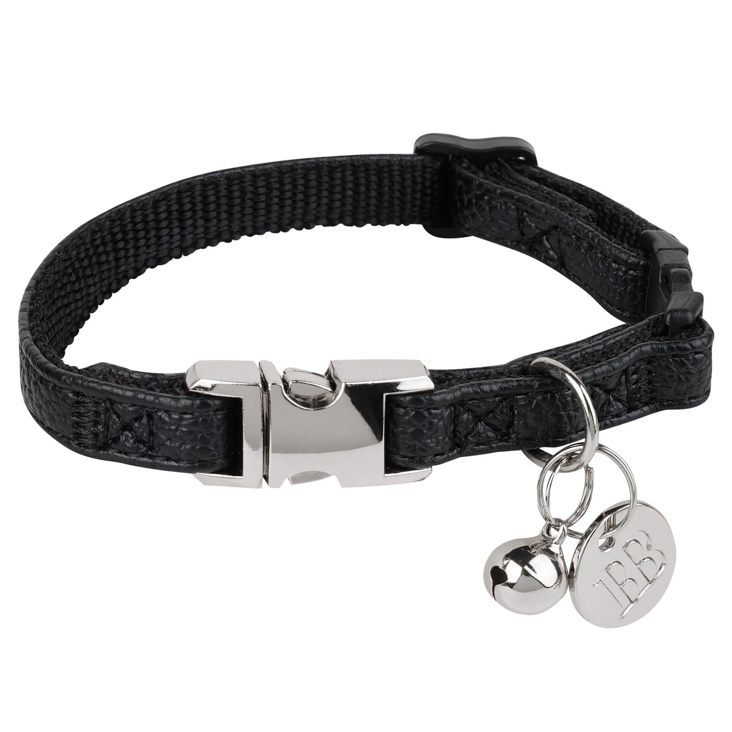 Buddy & Belle Faux Leather Cat Collar Black