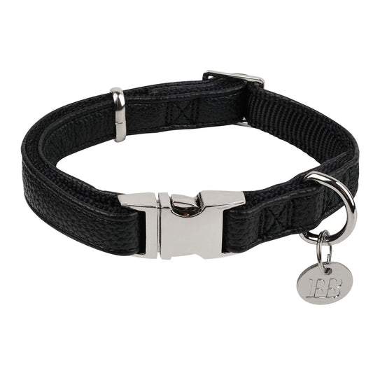 Buddy & Belle Faux Leather Dog Collar Black