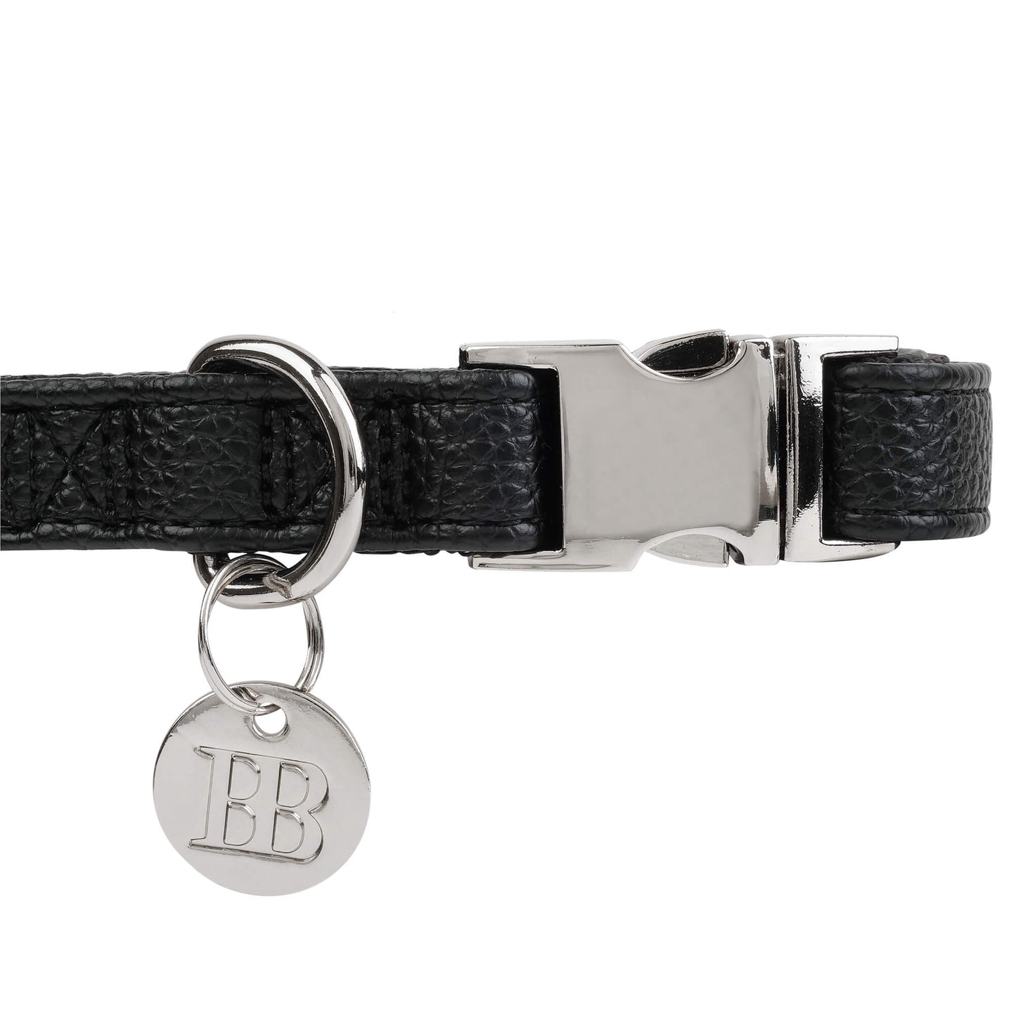 Buddy & Belle Faux Leather Dog Collar Black