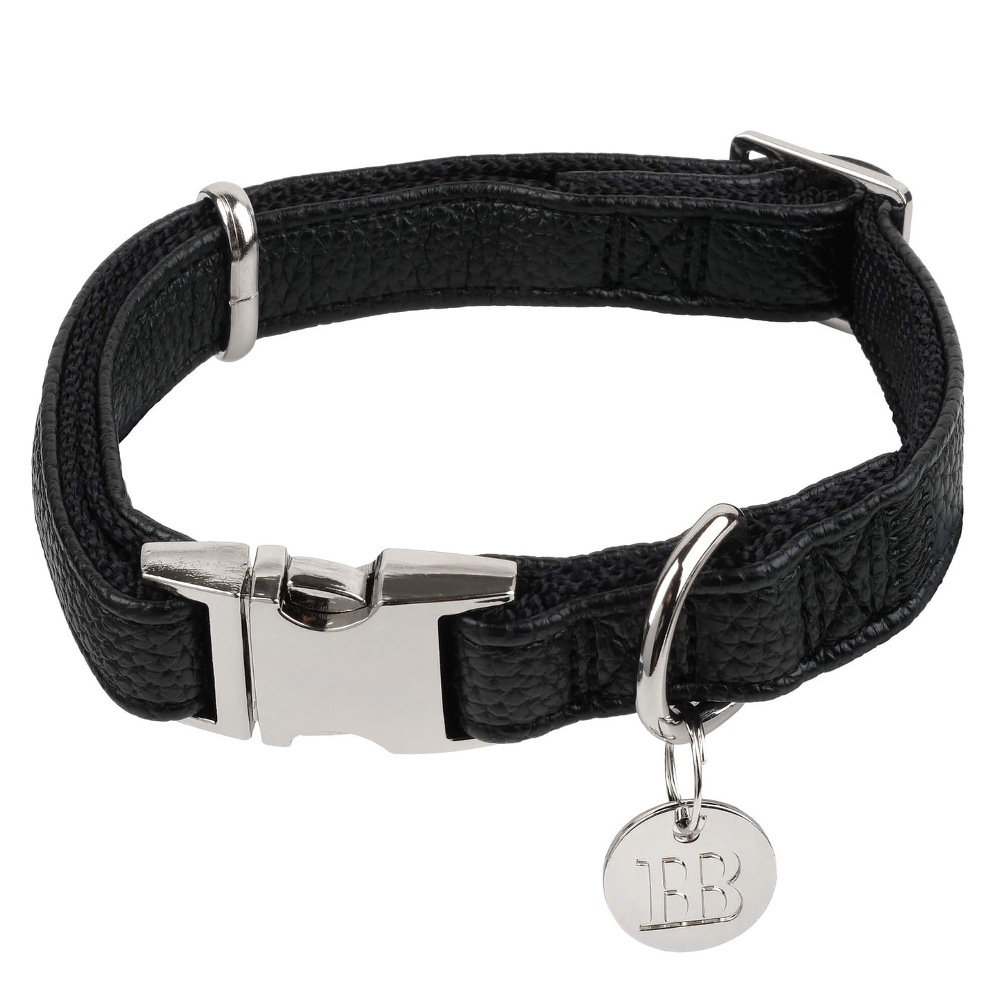 Buddy & Belle Faux Leather Dog Collar Black