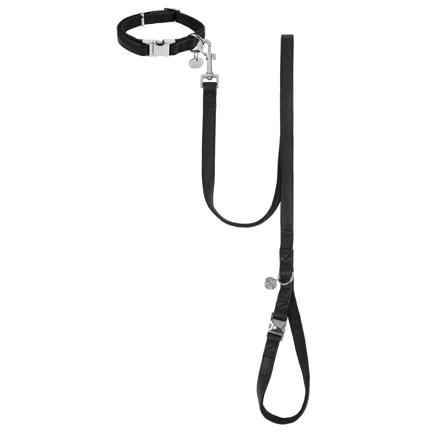 Buddy & Belle Faux Leather Dog Collar Black