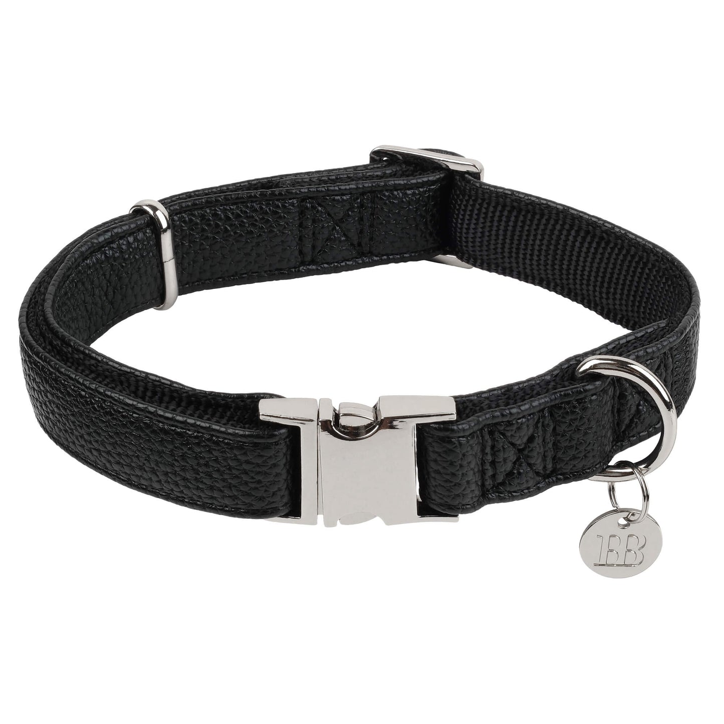Buddy & Belle Faux Leather Dog Collar Black