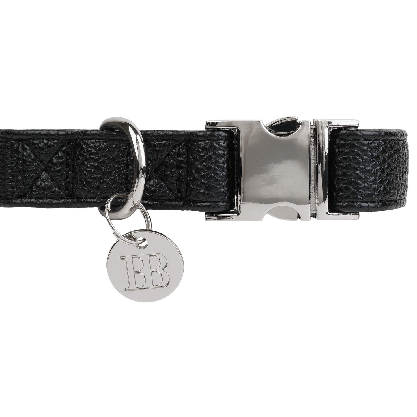 Buddy & Belle Faux Leather Dog Collar Black