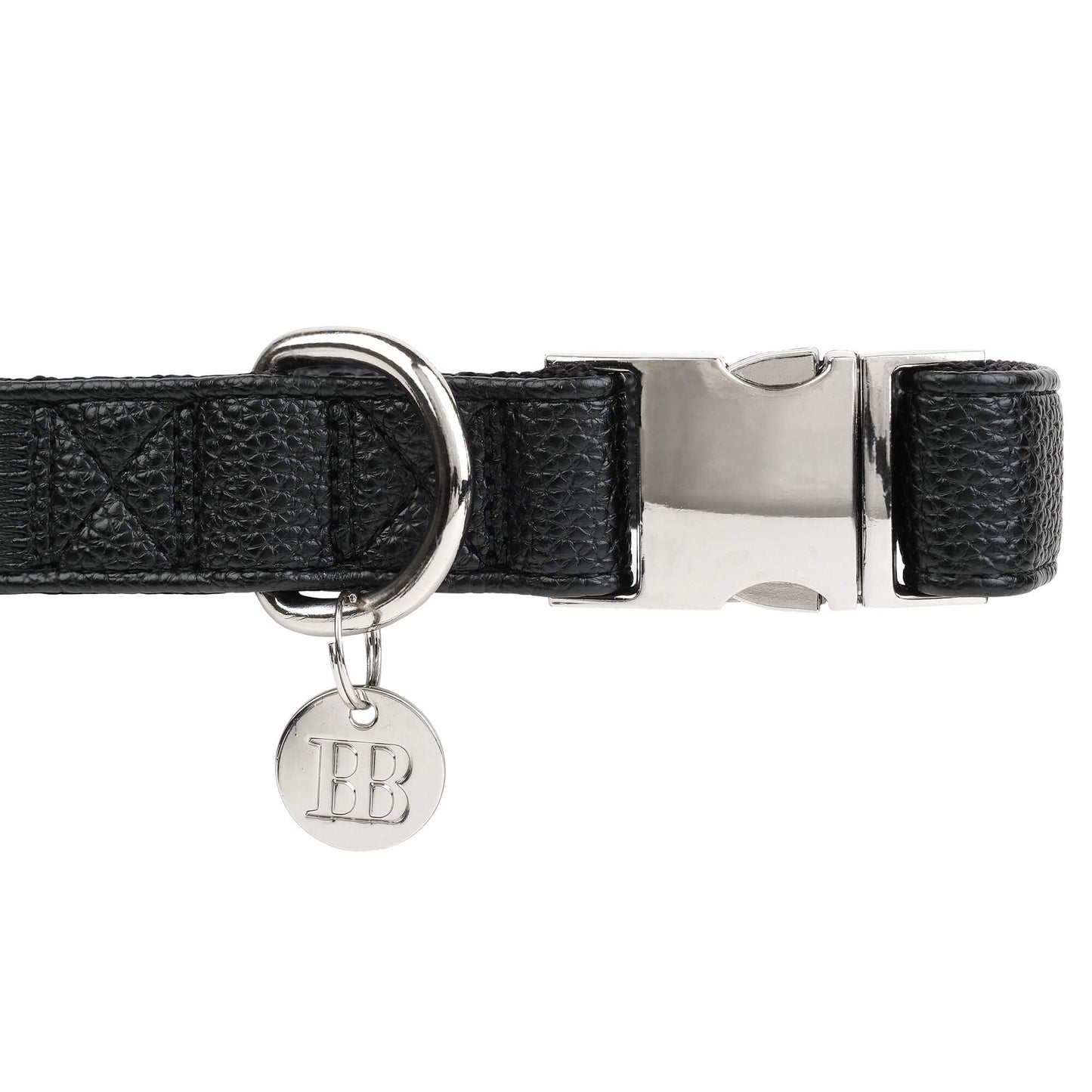 Buddy & Belle Faux Leather Dog Collar Black