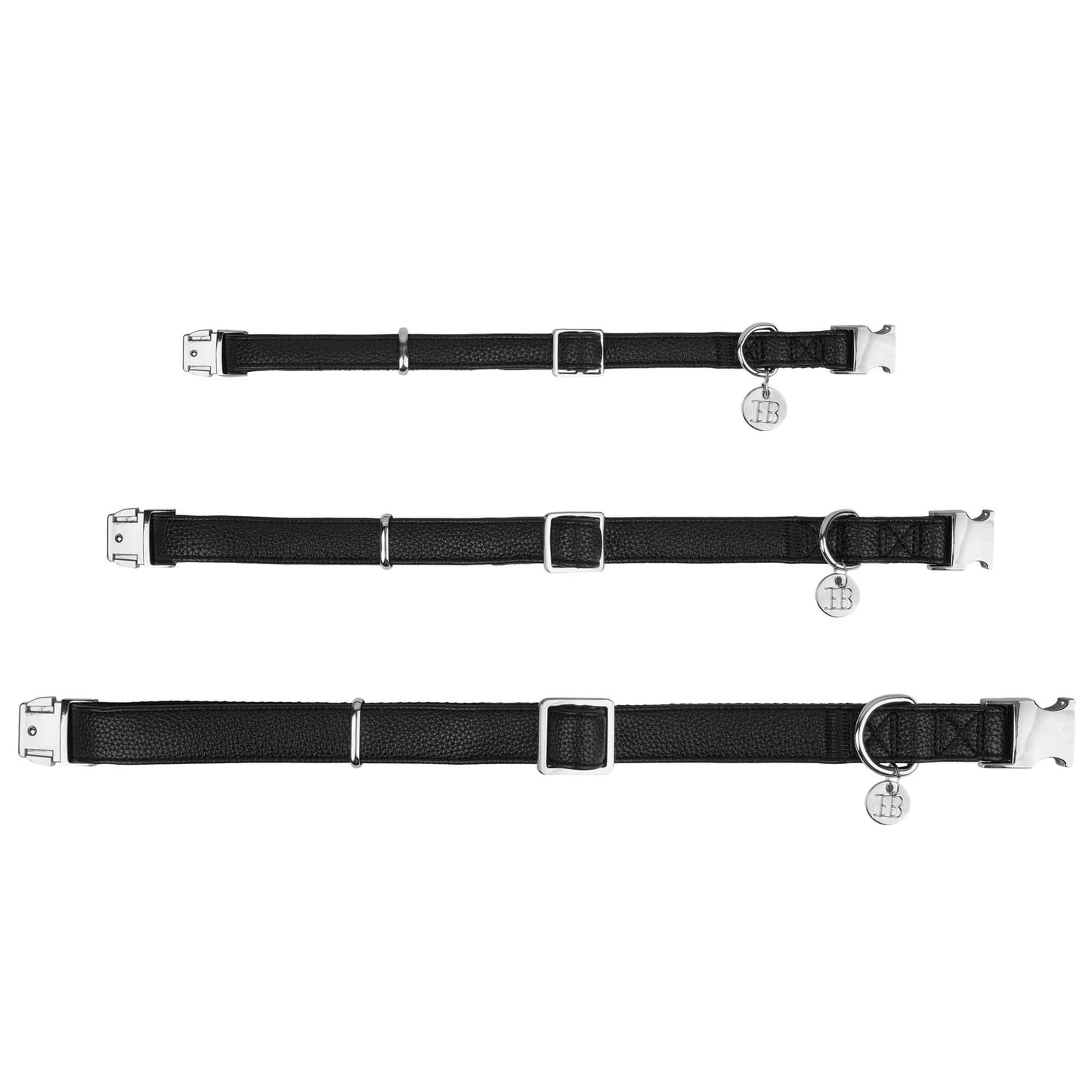Buddy & Belle Faux Leather Dog Collar Black