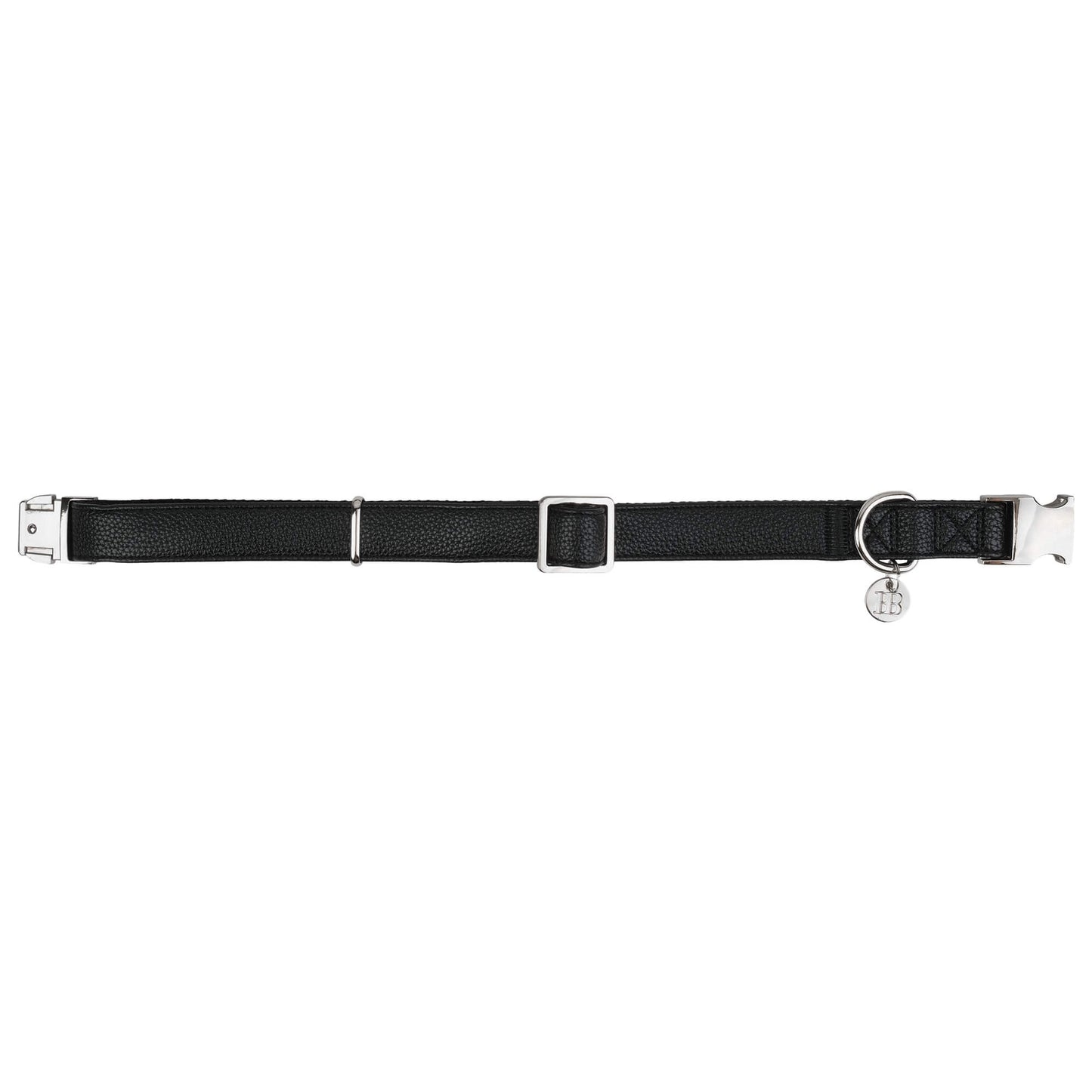 Buddy & Belle Faux Leather Dog Collar Black