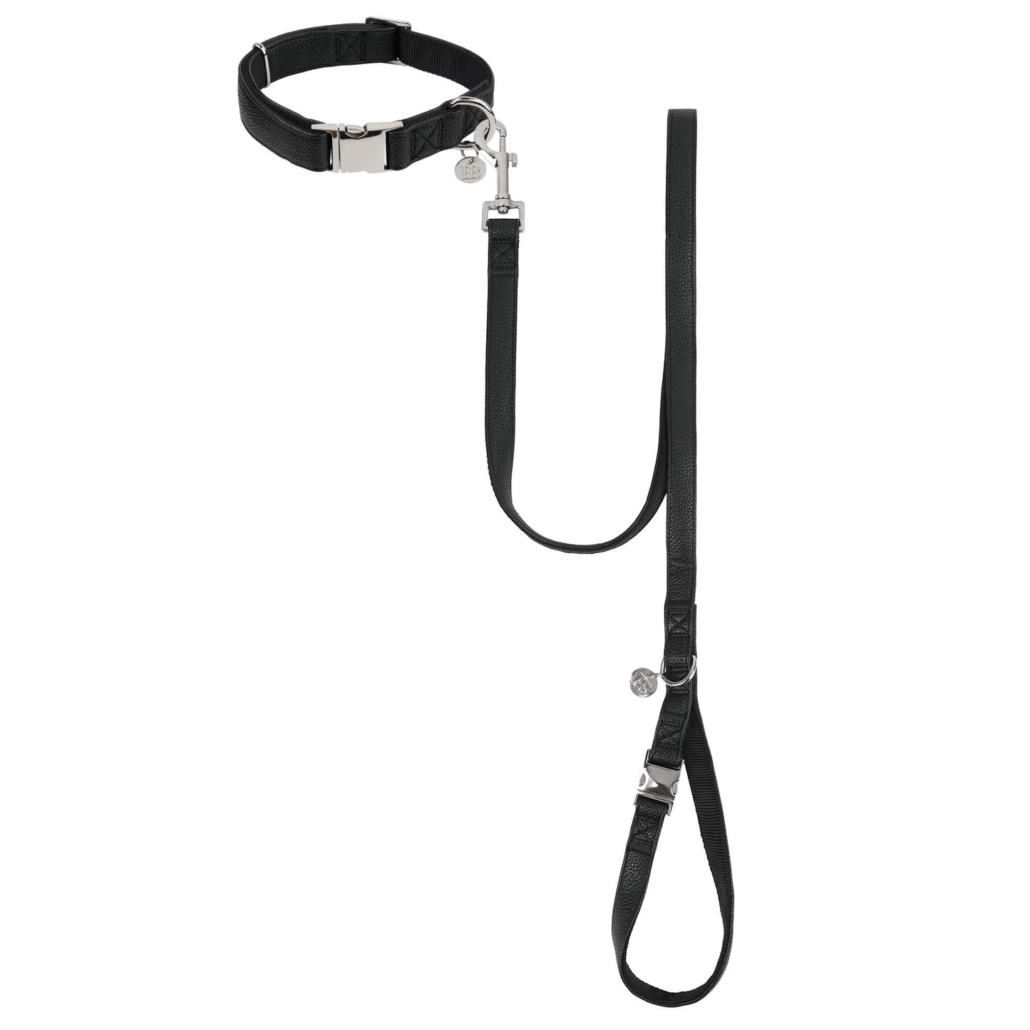 Buddy & Belle Faux Leather Dog Collar Black