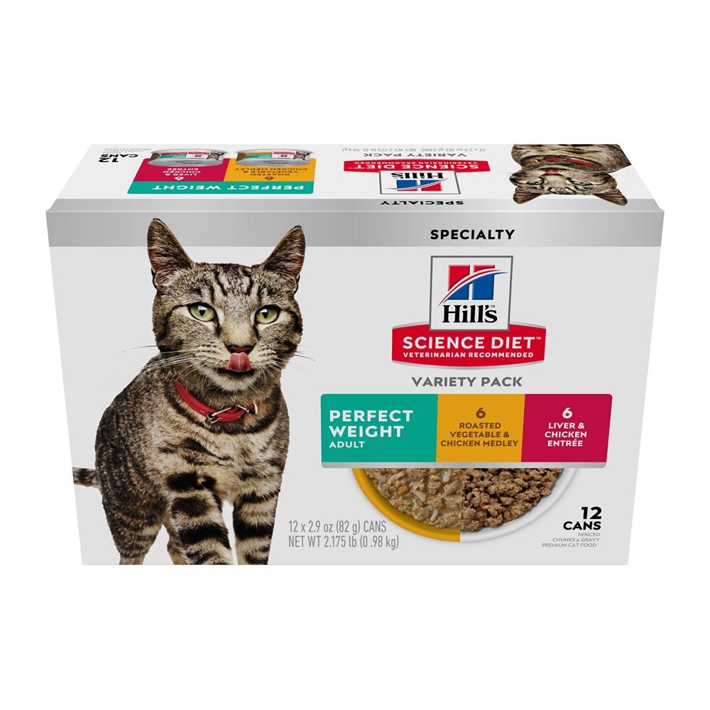 Hill's Science Diet Perfect Weight Variety Pack Canned Wet Cat Food 12x82g