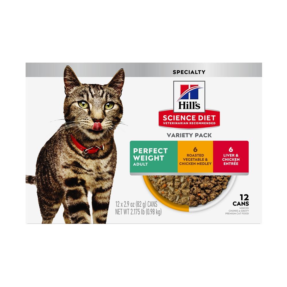 Hill's Science Diet Perfect Weight Variety Pack Canned Wet Cat Food 12x82g